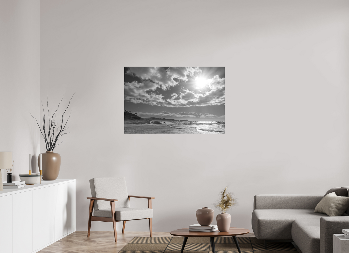 120 x 80 cm, 2. Ilford SW-Abzug hinter Acrylglas matt Storm Coast 2 (s/w)