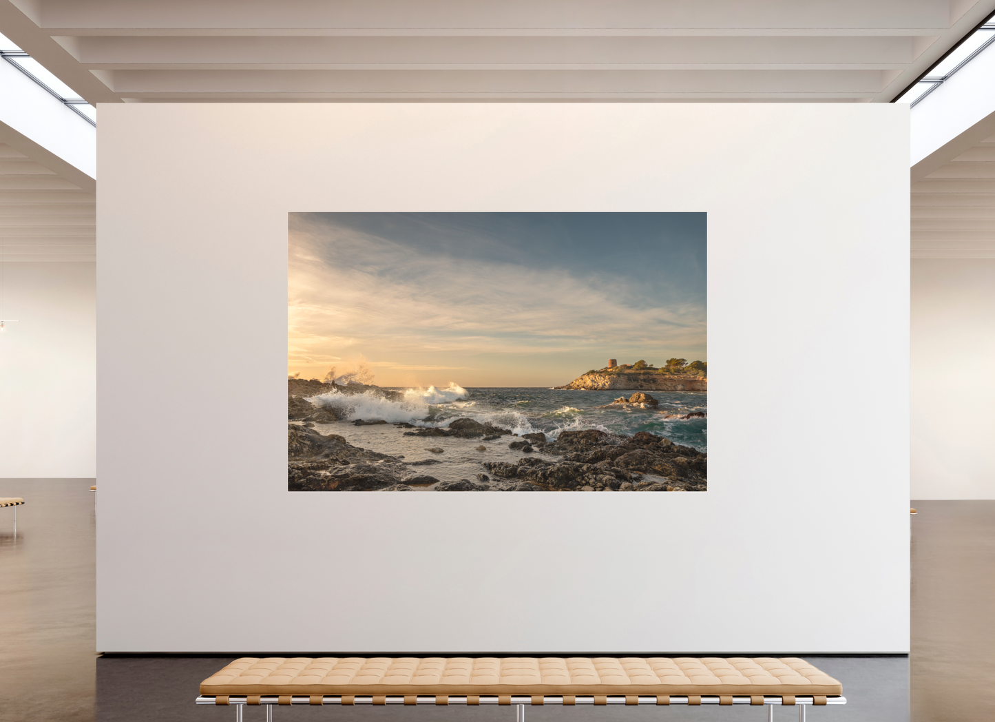 270 x 180 cm, Fine Art Pigmentdruck hinter Acrylglas (matt) Stormy South Coast 1 (Mallorca)