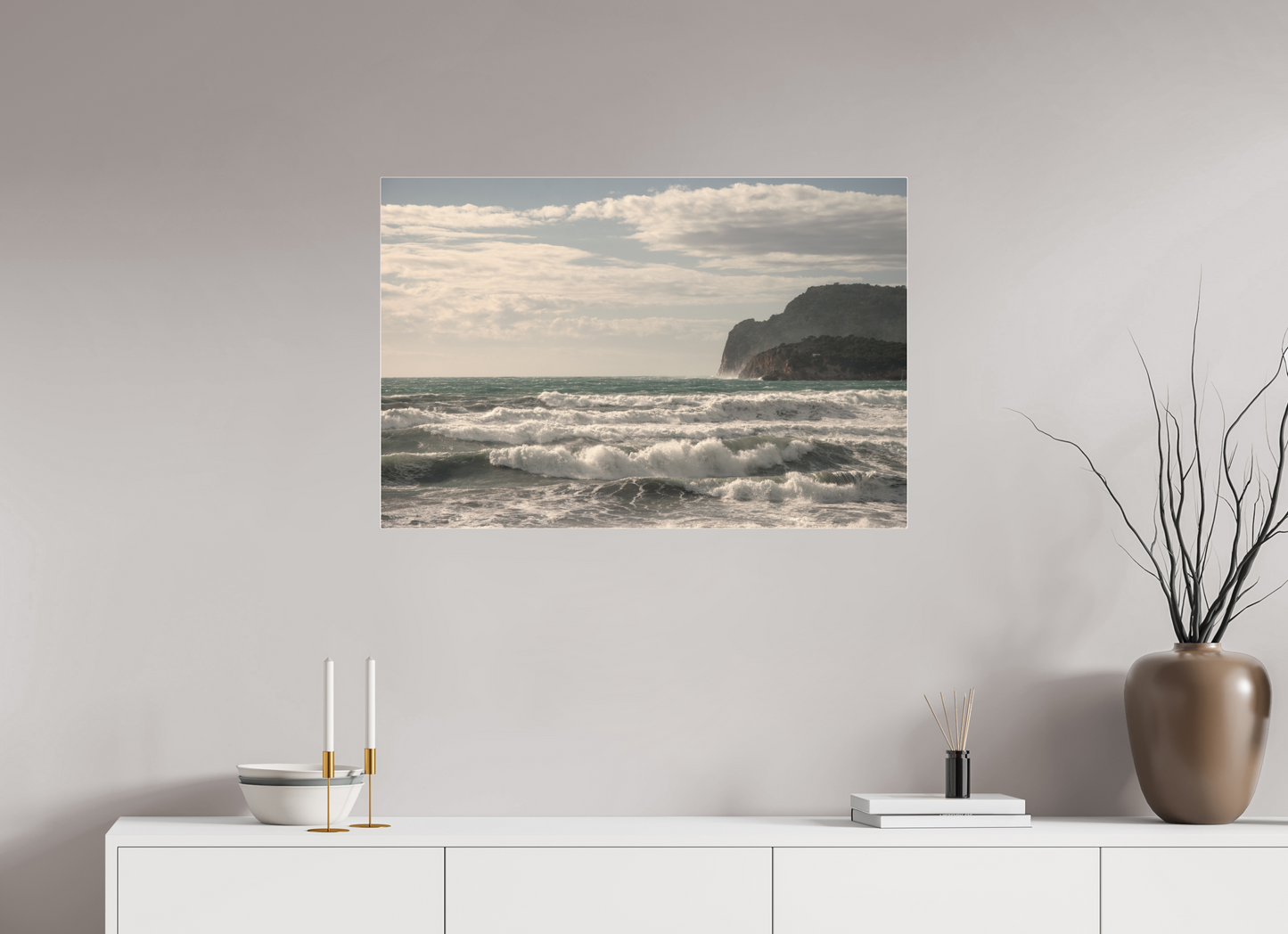 90 x 60 cm, Fine Art Pigmentdruck hinter Acrylglas (glänzend) West Coast 1 (Mallorca)