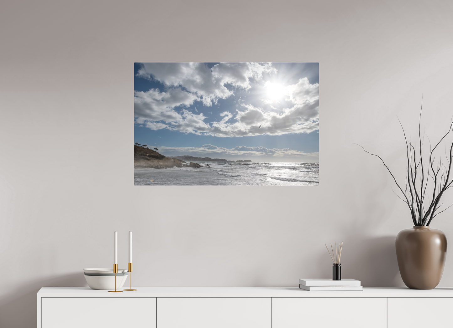 90 x 60 cm, Fine Art Pigmentdruck hinter Acrylglas (matt) Storm Coast 2 (Mallorca)