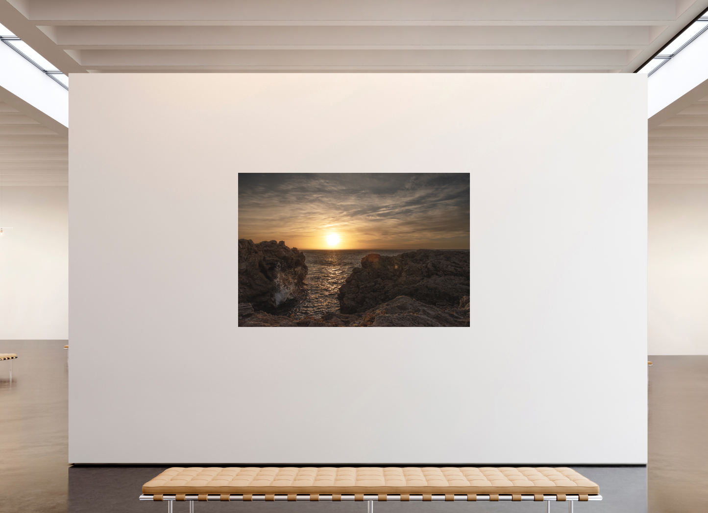 210 x 140 cm, Fine Art Pigmentdruck hinter Acrylglas (matt) Sunrise on the South Coast (Mallorca)