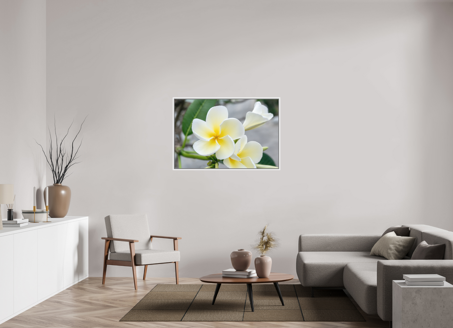 120 x 80 cm, Foto im Schattenfugen-Rahmen Flowers 3