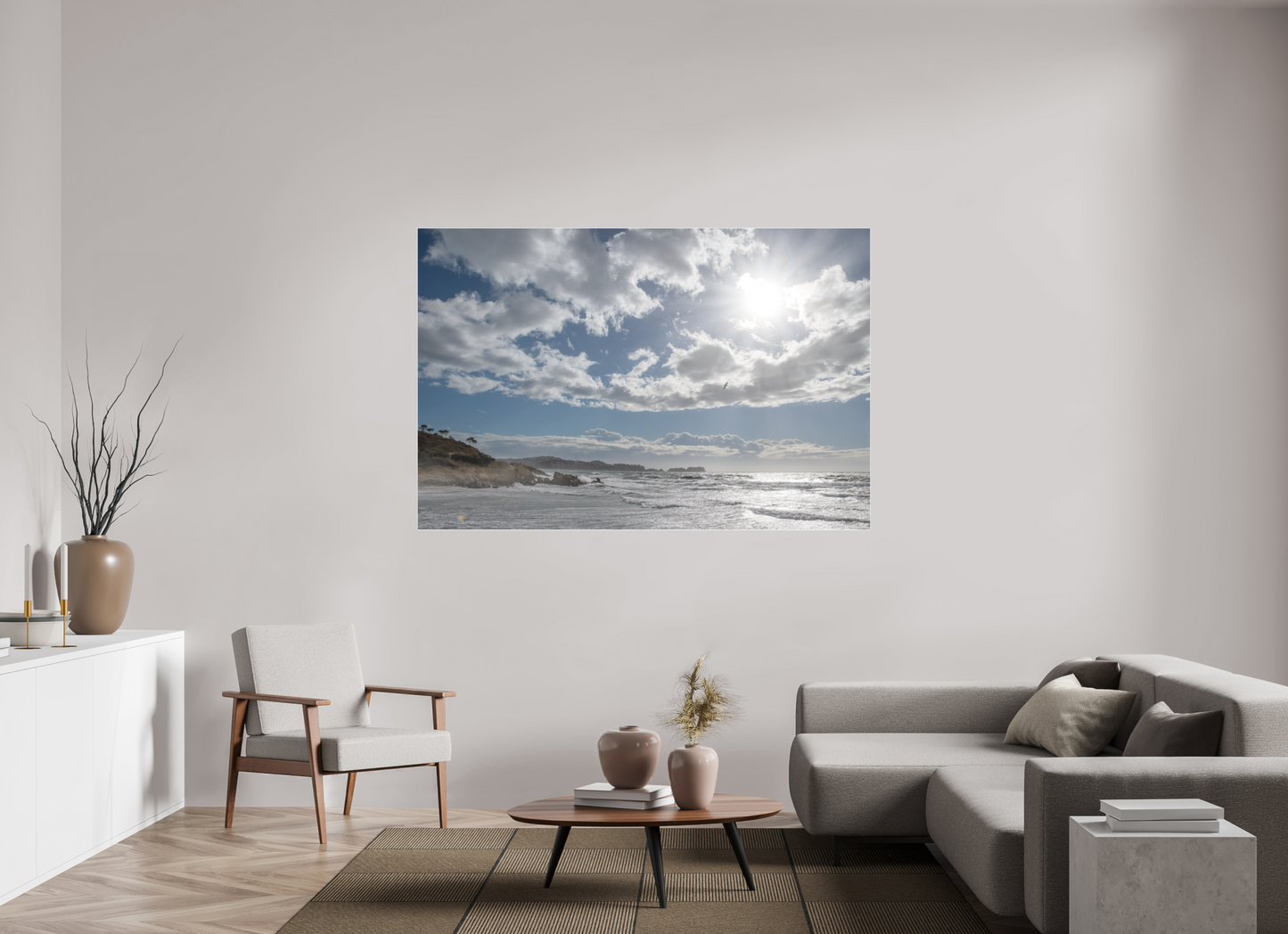 180 x 120 cm, 2. Fine Art Pigmentdruck hinter Acrylglas und Slimline-Einfassung Storm Coast 2