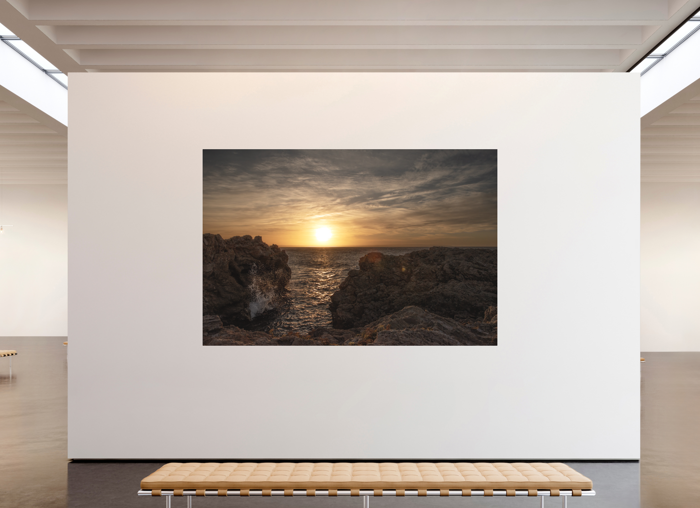 270 x 180 cm, Fine Art Pigmentdruck hinter Acrylglas (matt) Sunrise on the South Coast (Mallorca)