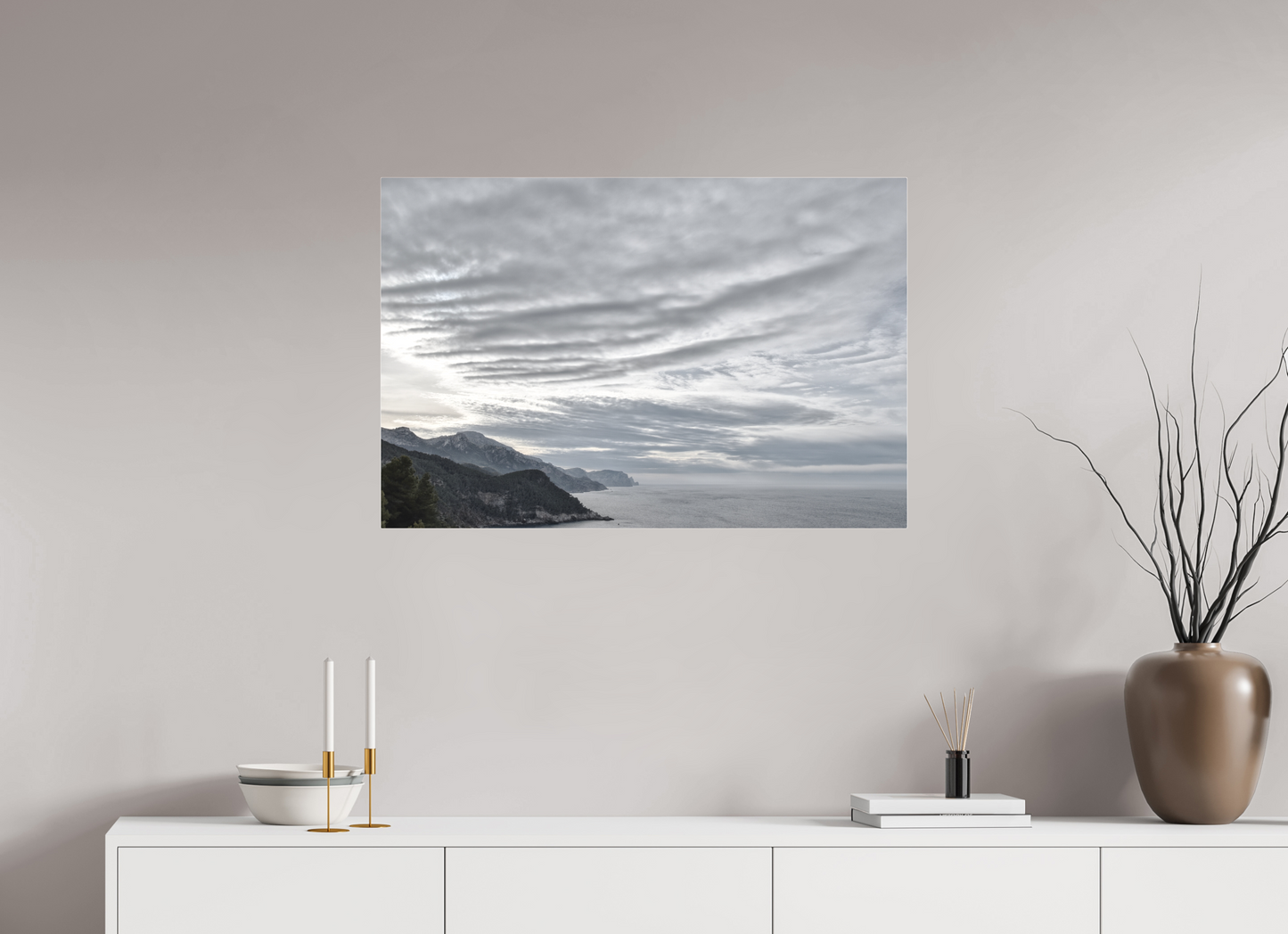 90 x 60 cm, Fine Art Pigmentdruck hinter Acrylglas (matt) North Coast 1 (Mallorca)