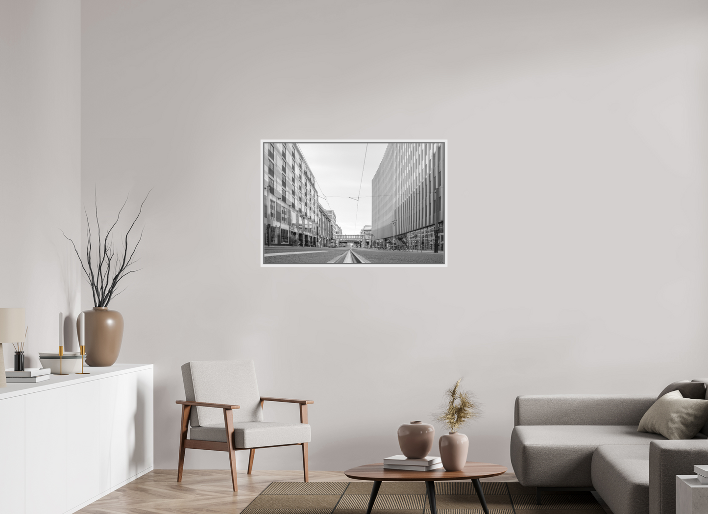 105 x 70 cm, Foto Ilford SW-Abzug im Schattenfugen-Rahmen SW Berlin Corona Pandemic 3 (2020)