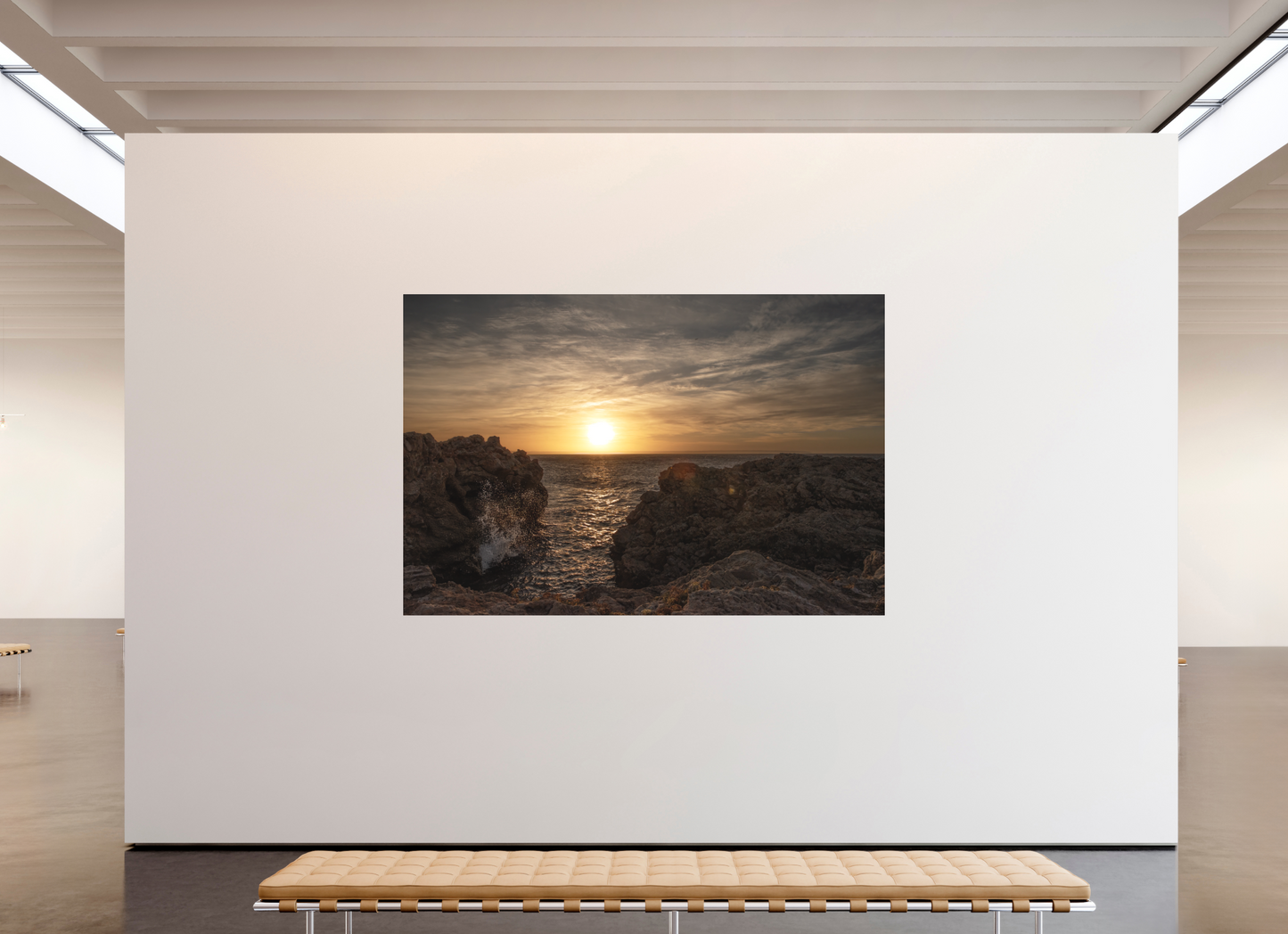 240 x 160 cm, Fine Art Pigmentdruck hinter Acrylglas (matt) Sunrise on the South Coast (Mallorca)