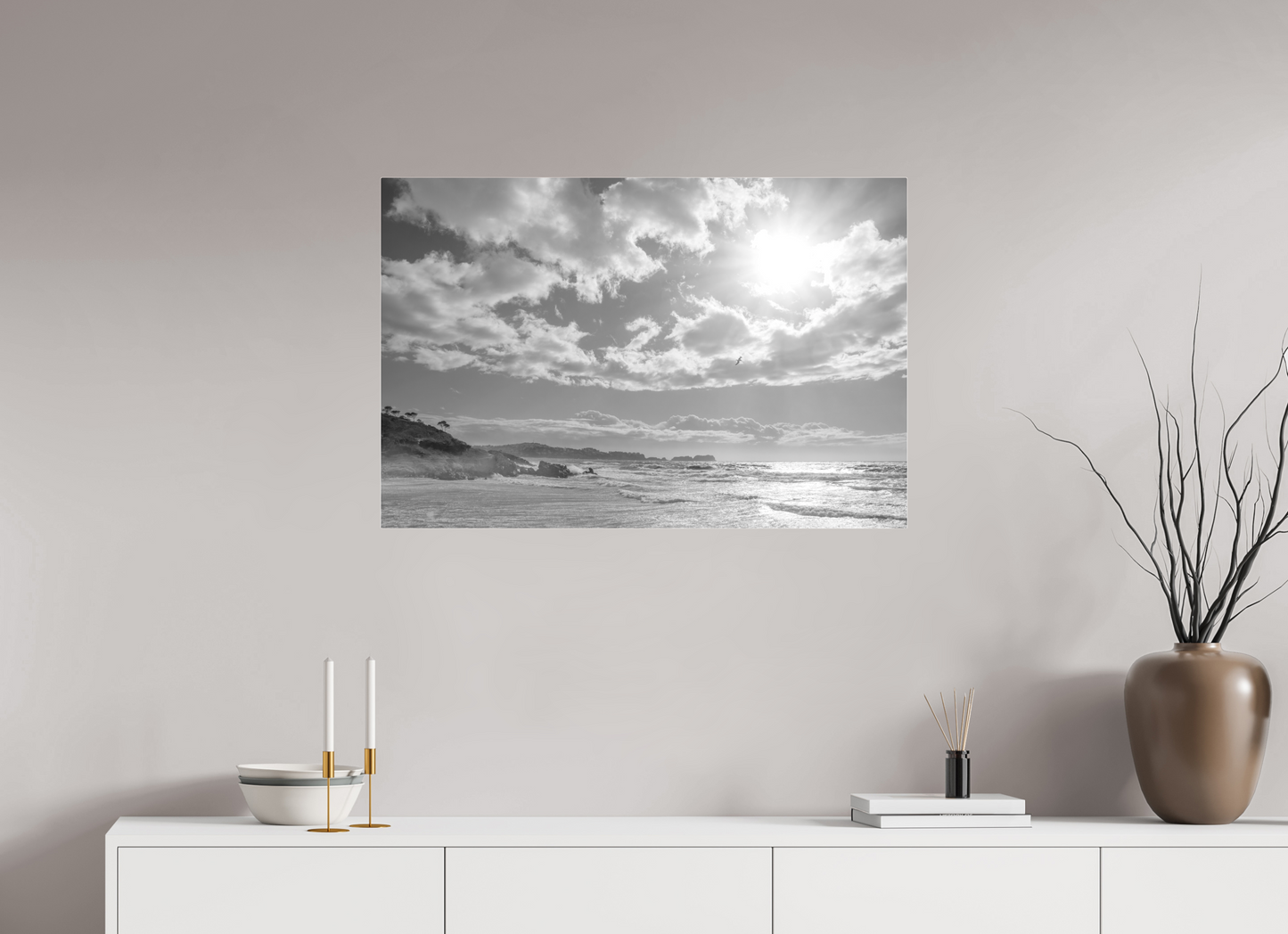 90 x 60 cm, Ilford SW-Abzug hinter Acrylglas SW Storm Coast 2 (Mallorca)