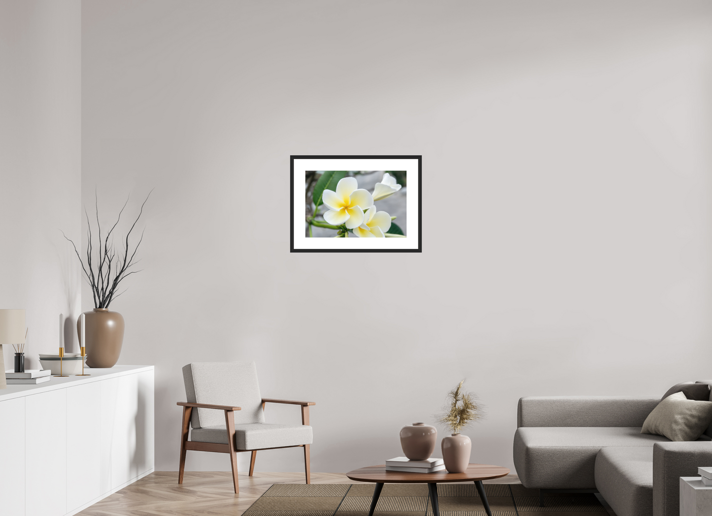 60 x 40 cm, Foto im Passepartout-Rahmen Flowers 3