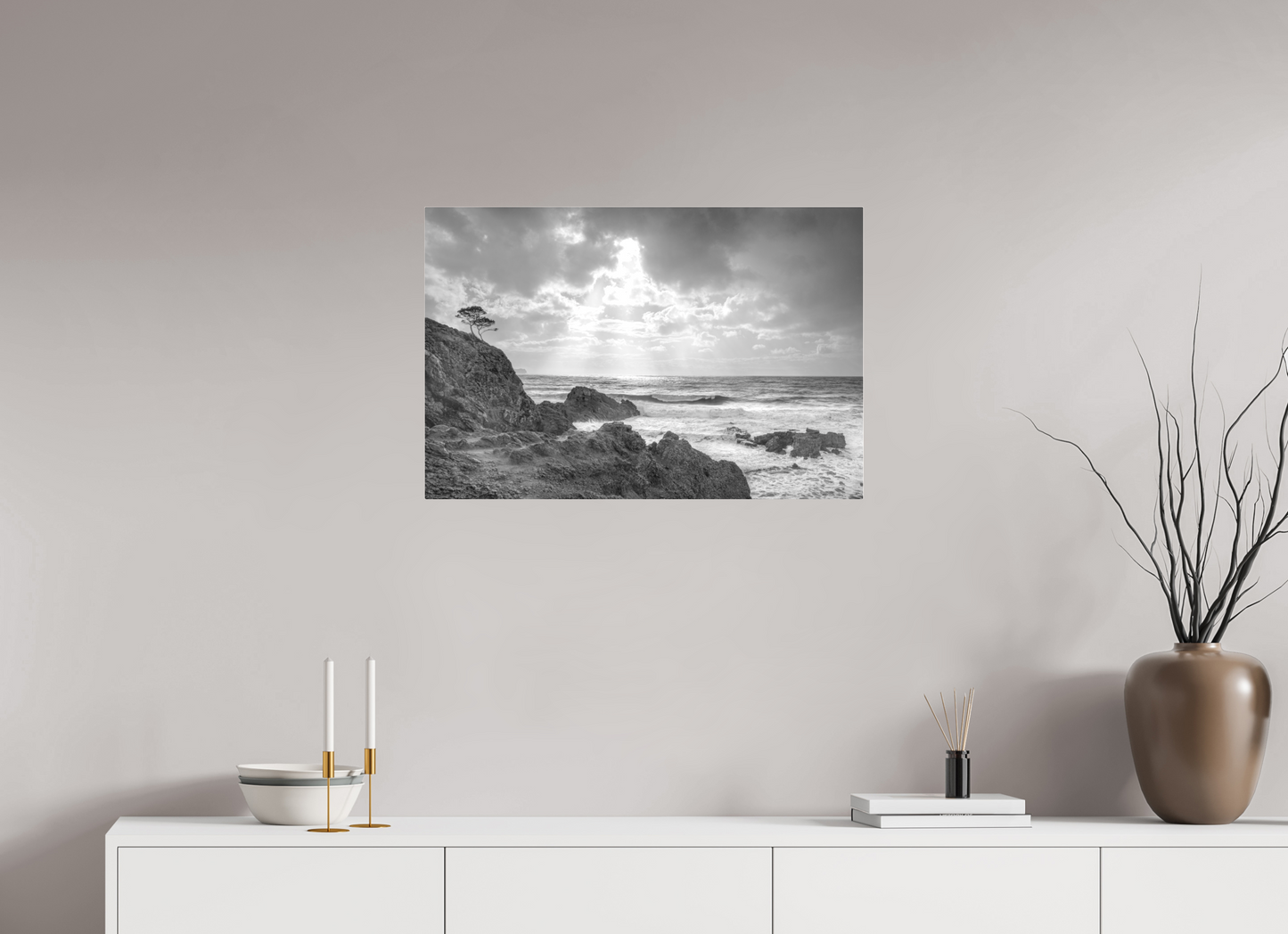 75 x 50 cm, Ilford SW-Abzug hinter Acrylglas SW Storm Coast 1 (Mallorca)