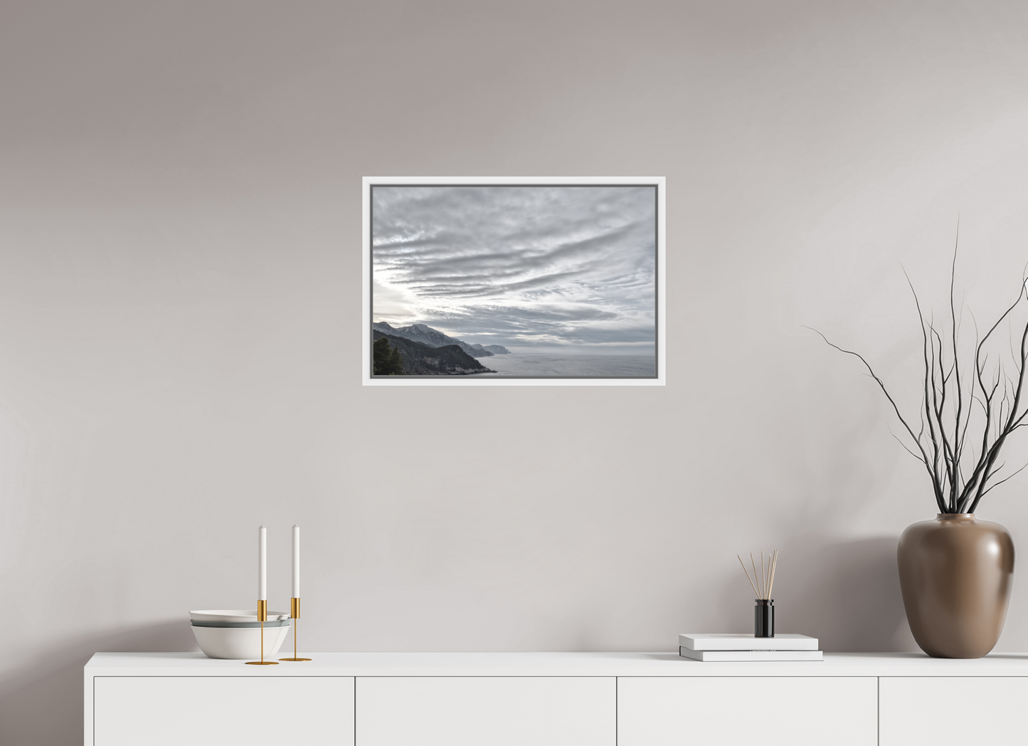 60 x 40 cm, Foto im Schattenfugen-Rahmen North Coast 1 (Mallorca)