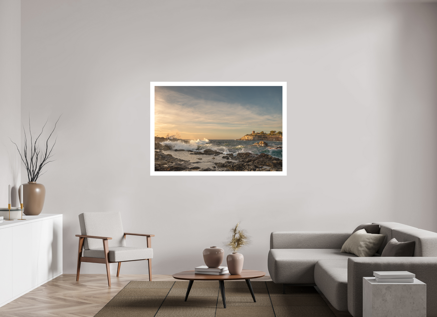 150 x 100 cm, 1. Fine Art Pigmentdruck hinter Acrylglas mit Weißrand Stormy South Coast 1