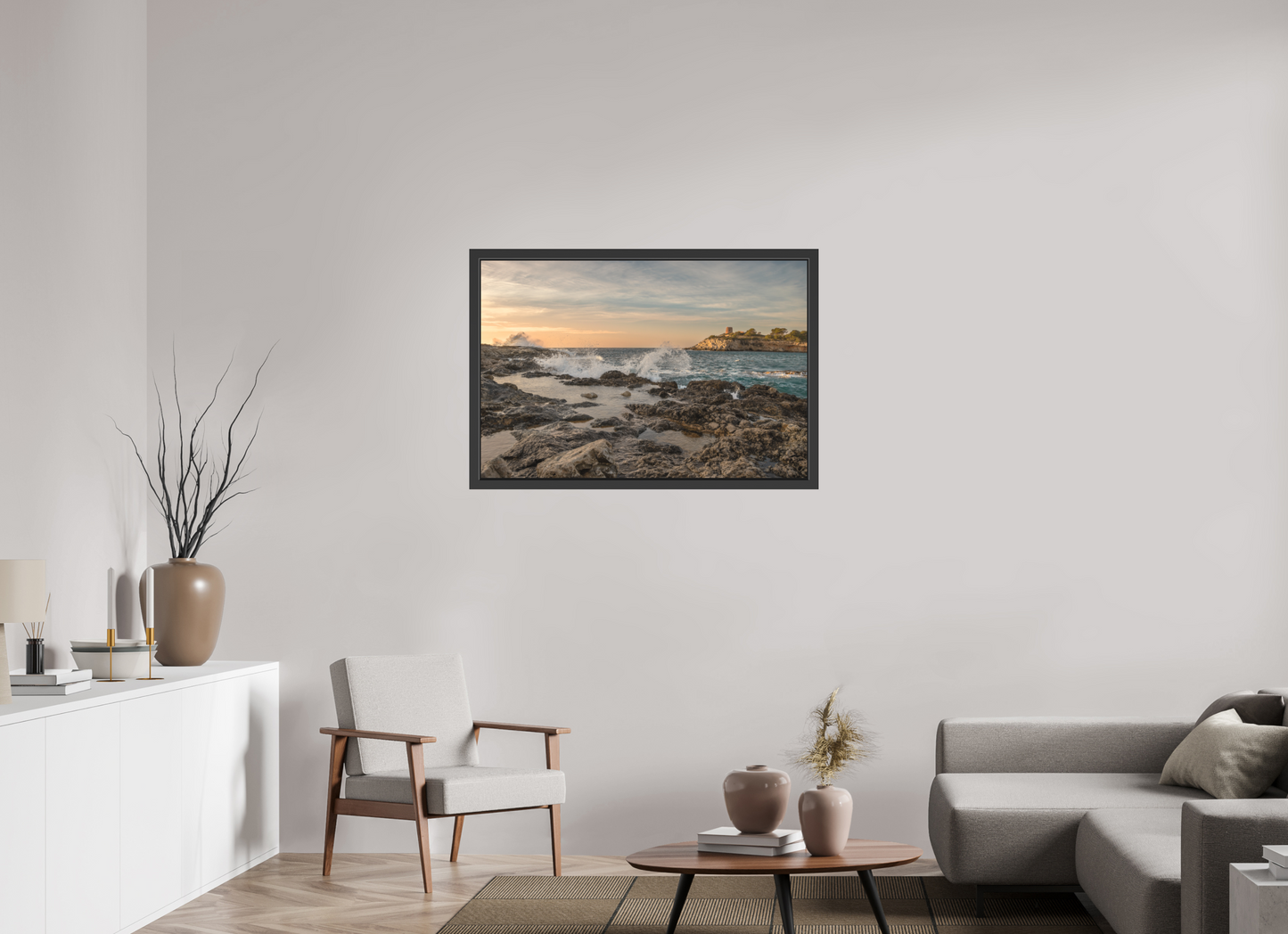 105 x 70 cm, 3. Foto-Abzug hinter Acrylglas matt mit Rahmen Stormy South Coast 2