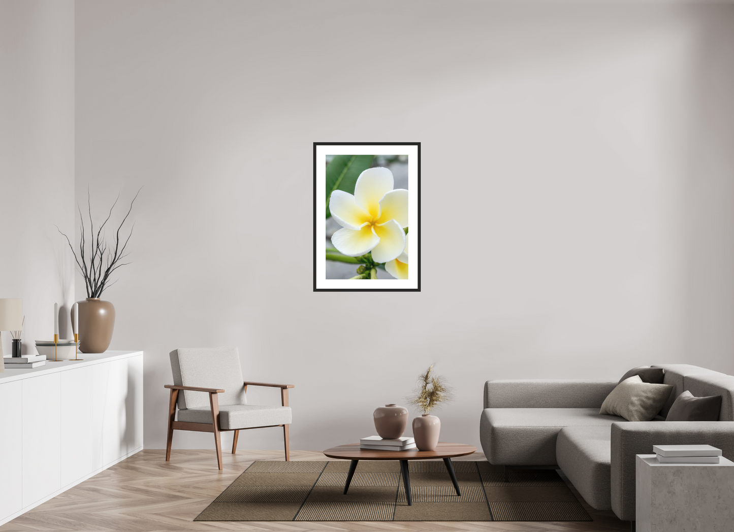60 x 90 cm, Foto im Passepartout-Rahmen Flowers 1