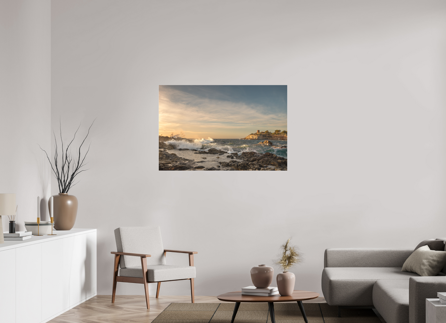 120 x 80 cm, Fine Art Pigmentdruck hinter Acrylglas (matt) Stormy South Coast 1 (Mallorca)