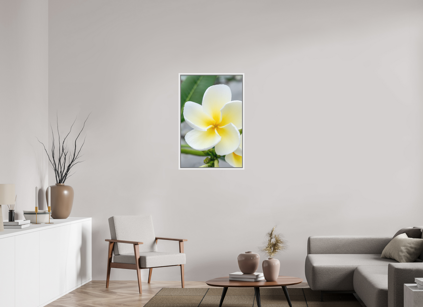 60 x 90 cm, Foto im Schattenfugen-Rahmen Flowers 1