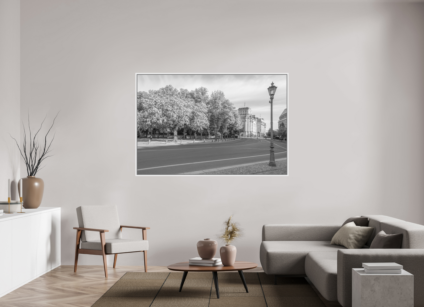 180 x 120 cm, Foto Ilford SW-Abzug im Schattenfugen-Rahmen SW Berlin Corona Pandemic 1 (2020)