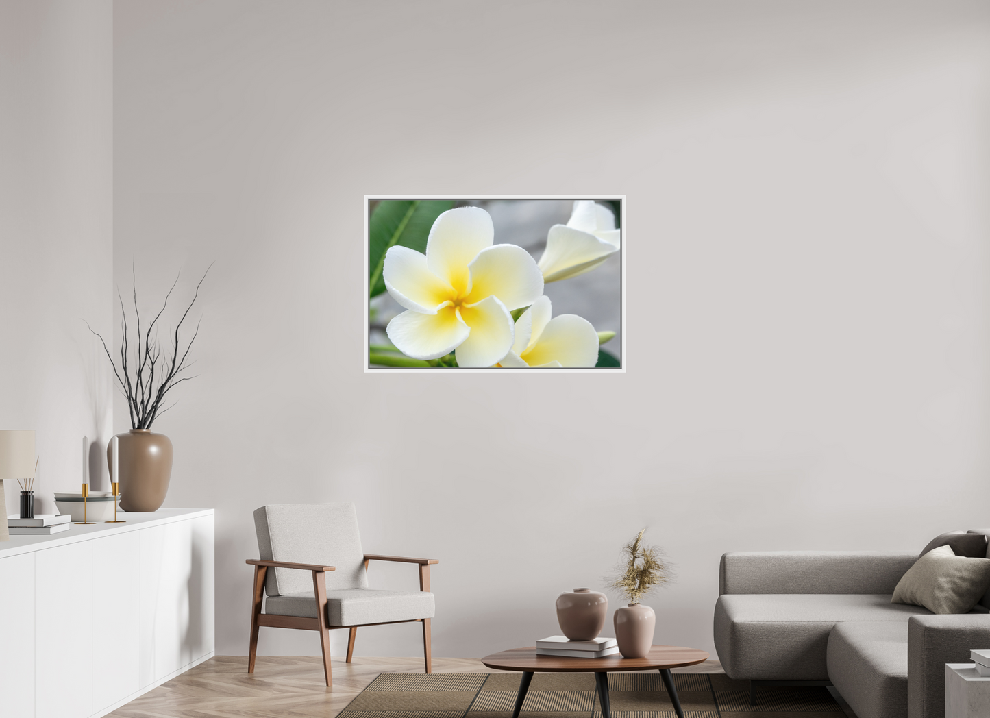 105 x 70 cm, Foto im Schattenfugen-Rahmen Flowers 2