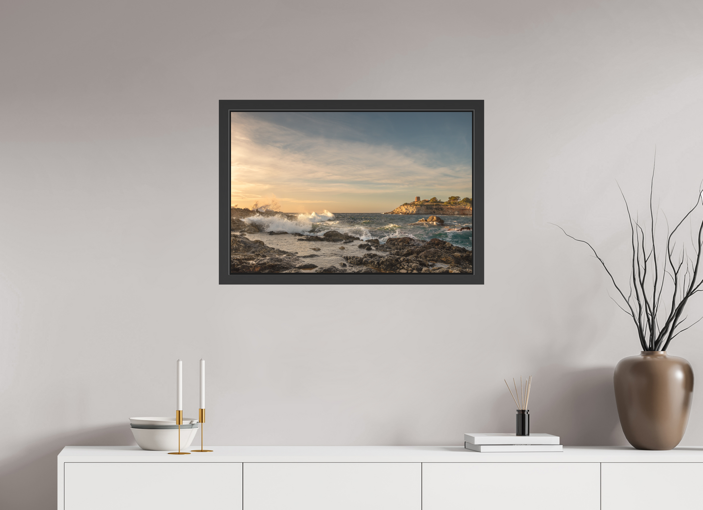 75 x 50 cm, 3. Foto-Abzug hinter Acrylglas matt mit Rahmen Stormy South Coast 1