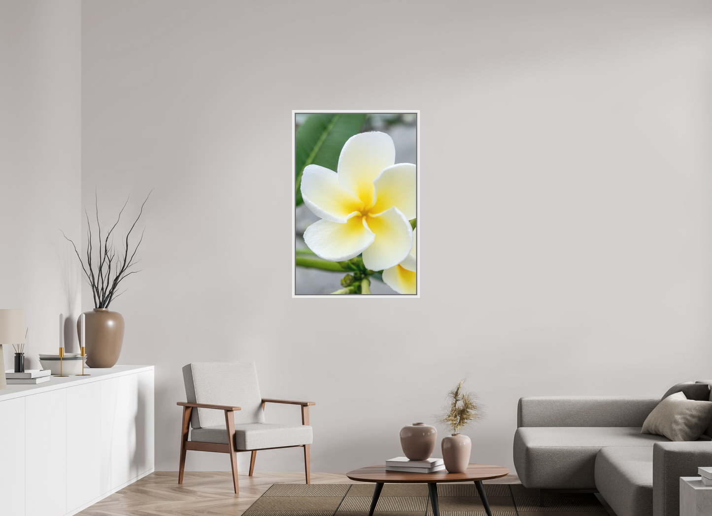 70 x 105 cm, Foto im Schattenfugen-Rahmen Flowers 1