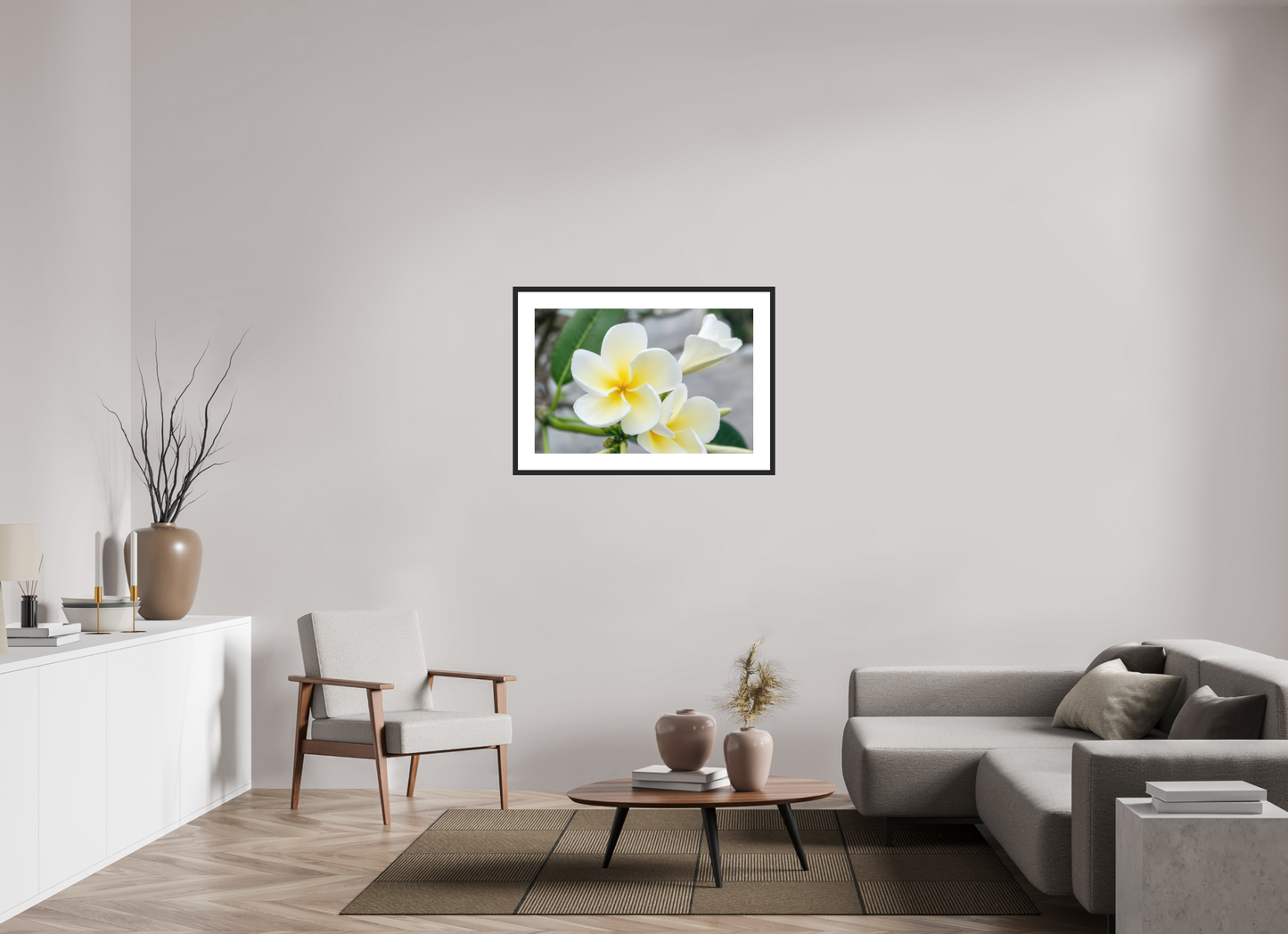 90 x 60 cm, Foto im Passepartout-Rahmen Flowers 3