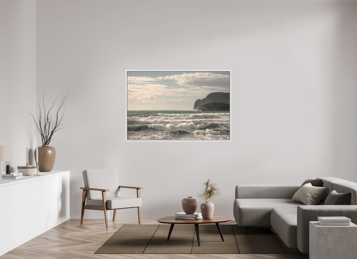 150 x 100 cm, Foto im Schattenfugen-Rahmen West Coast 1 (Mallorca)