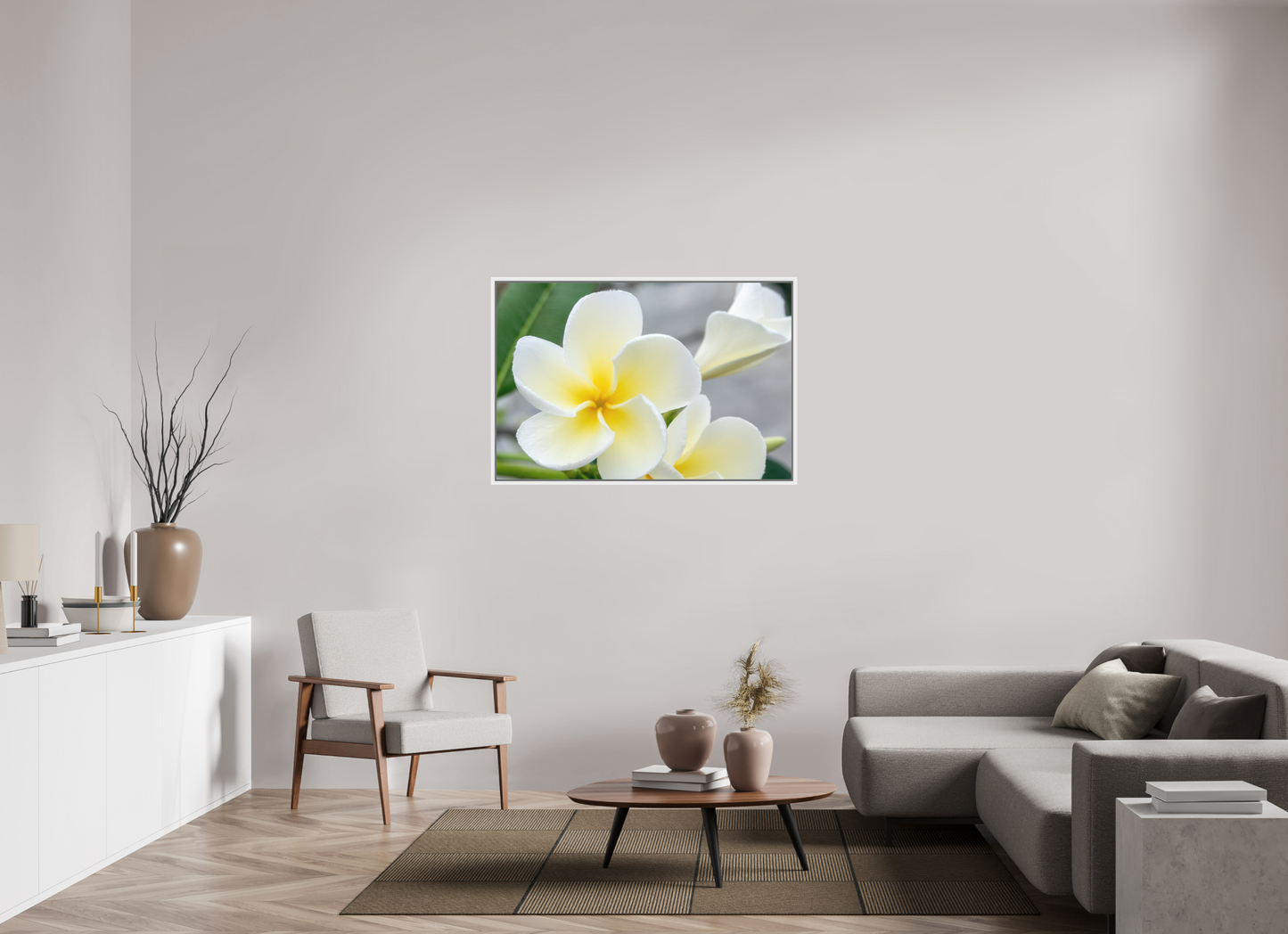 120 x 80 cm, Foto im Schattenfugen-Rahmen Flowers 2