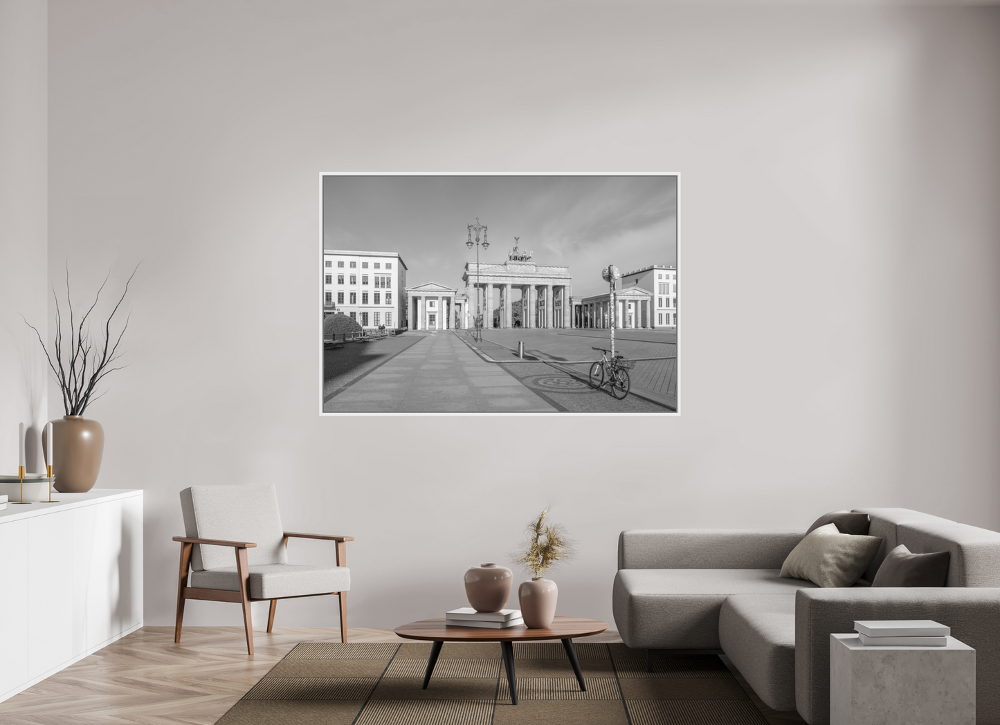 180 x 120 cm, Foto Ilford SW-Abzug im Schattenfugen-Rahmen SW Berlin Corona Pandemic 2 (2020)