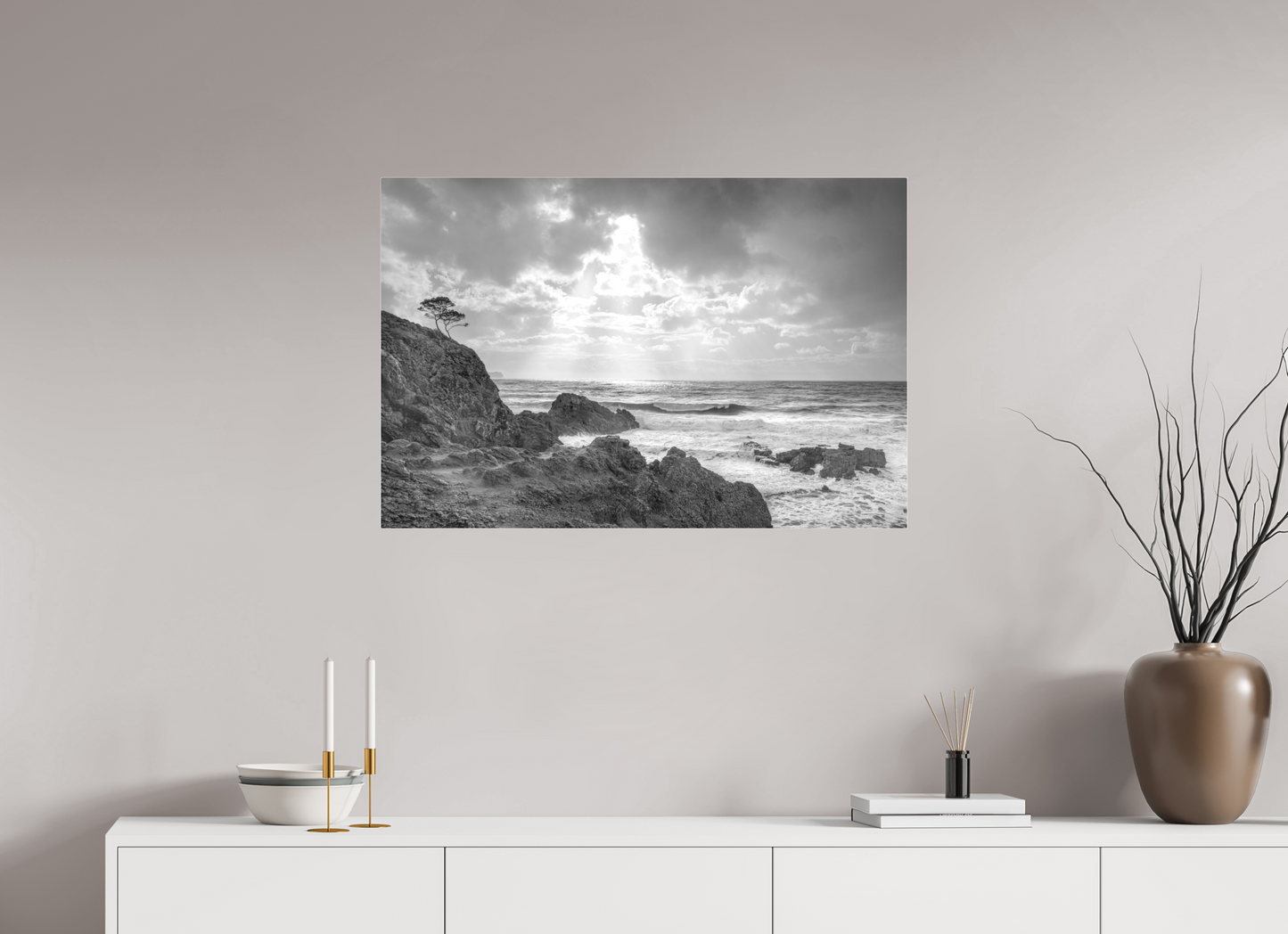 90 x 60 cm, Ilford SW-Abzug hinter Acrylglas SW Storm Coast 1 (Mallorca)