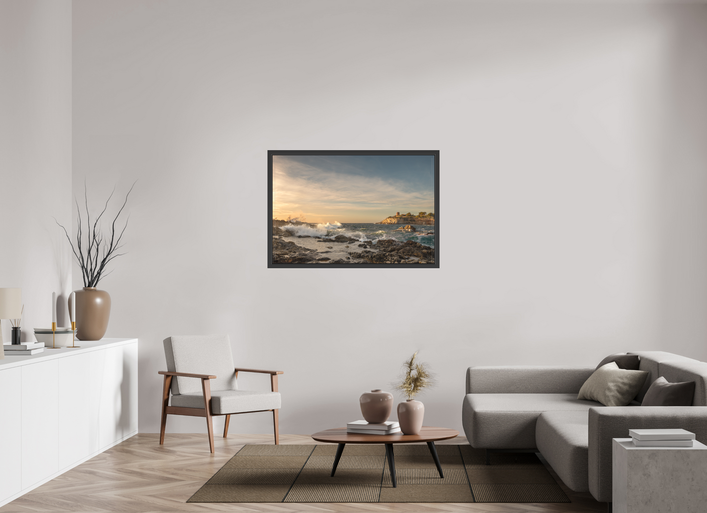 120 x 80 cm, 3. Foto-Abzug hinter Acrylglas matt mit Rahmen Stormy South Coast 1
