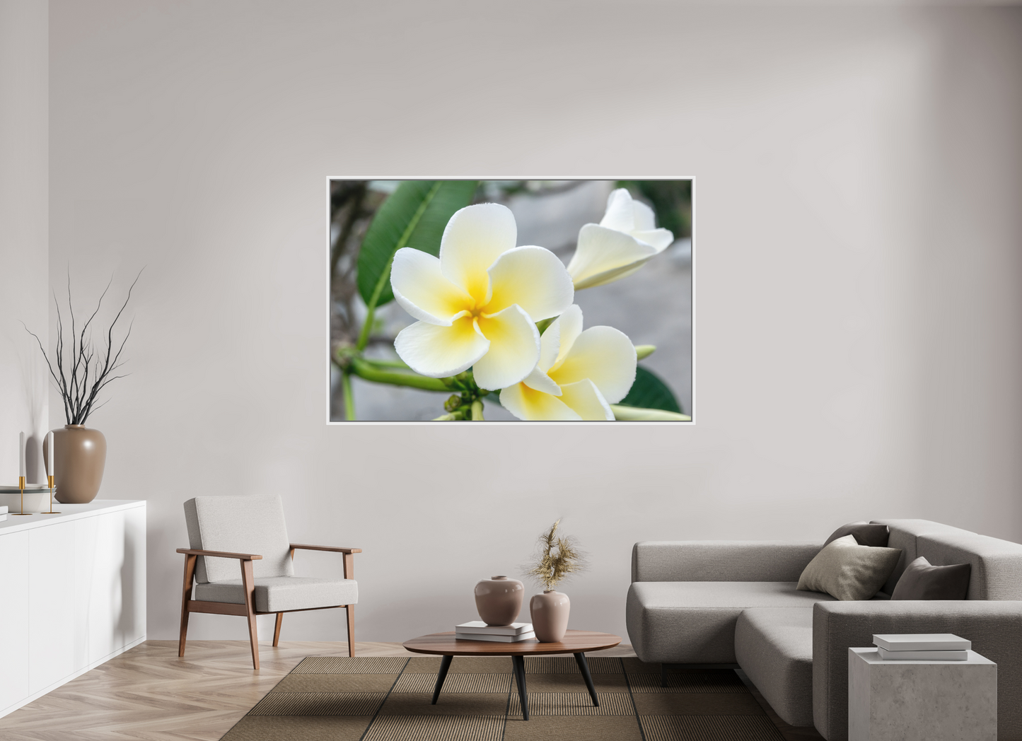 180 x 120 cm, Foto im Schattenfugen-Rahmen Flowers 3