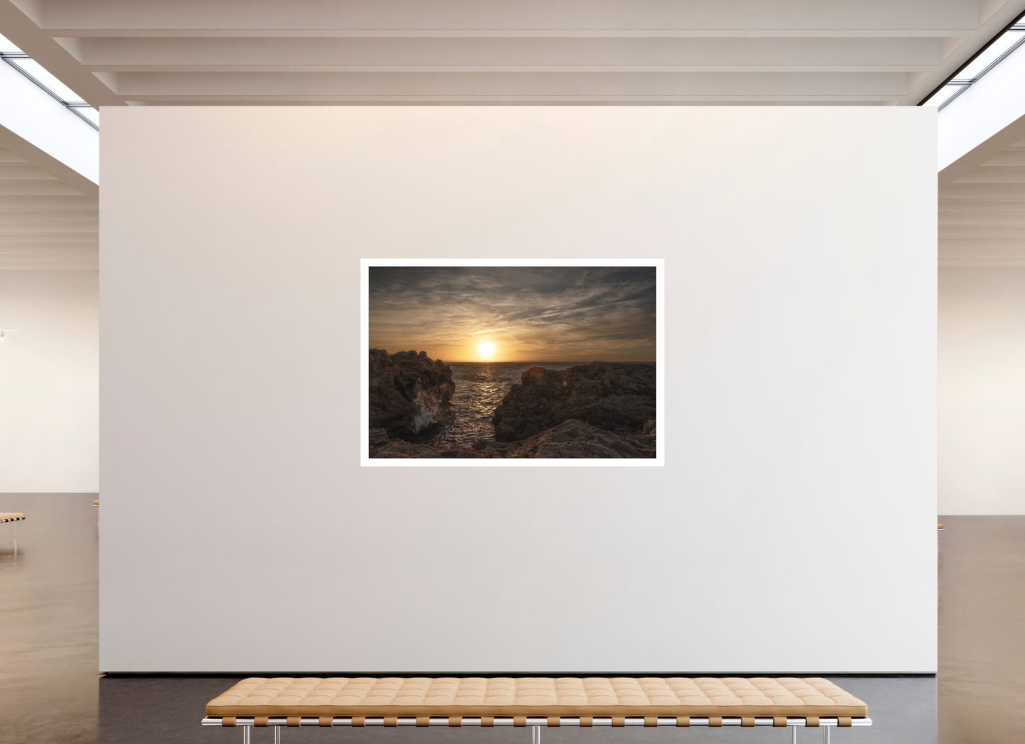 180 x 120 cm, 1. Fine Art Pigmentdruck hinter Acrylglas mit Weißrand Sunrise on the South Coast