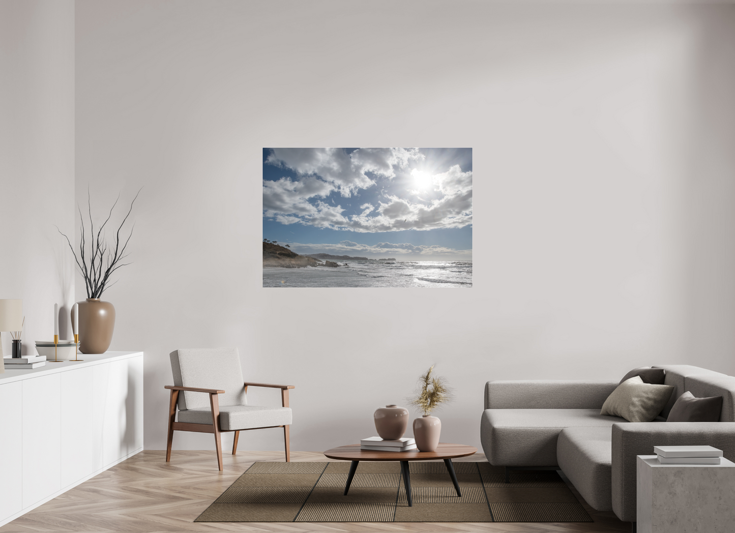 150 x 100 cm, Fine Art Pigmentdruck hinter Acrylglas (glänzend) Storm Coast 2 (Mallorca)