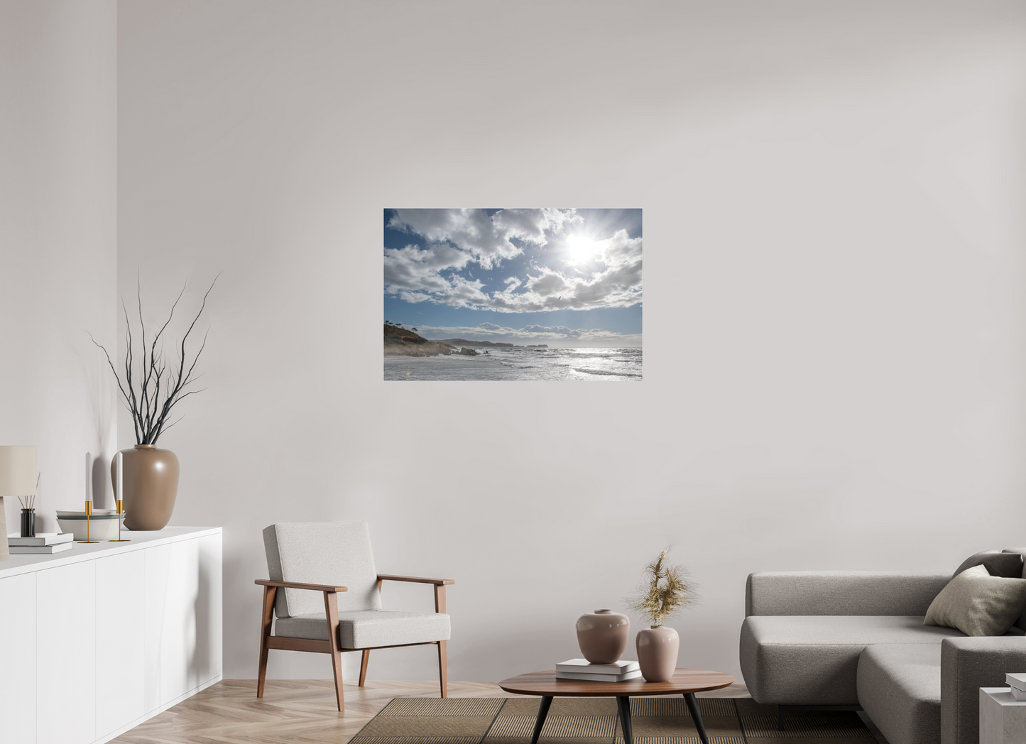 105 x 70 cm, Fine Art Pigmentdruck hinter Acrylglas (matt) Storm Coast 2 (Mallorca)