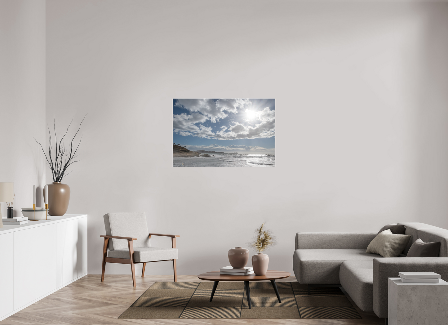 120 x 80 cm, 2. Fine Art Pigmentdruck hinter Acrylglas und Slimline-Einfassung Storm Coast 2
