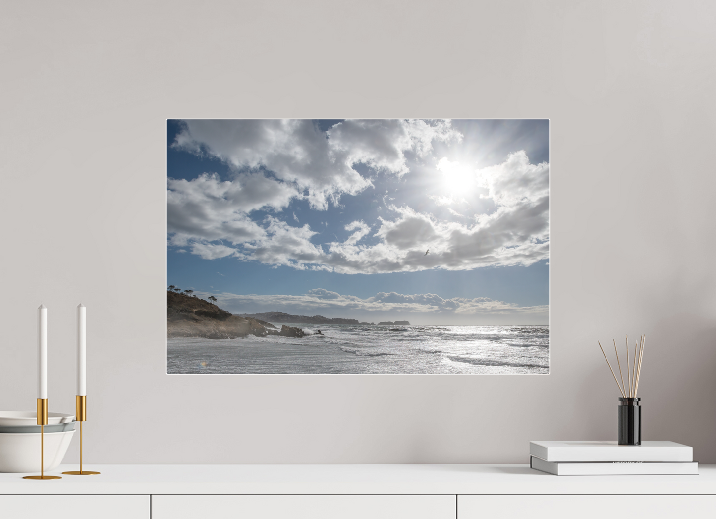 60 x 40 cm, Fine Art Pigmentdruck hinter Acrylglas (glänzend) Storm Coast 2 (Mallorca)