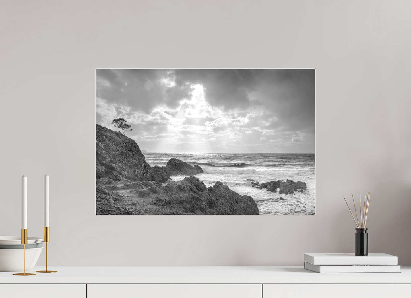 60 x 40 cm, Ilford SW-Abzug hinter Acrylglas SW Storm Coast 1 (Mallorca)