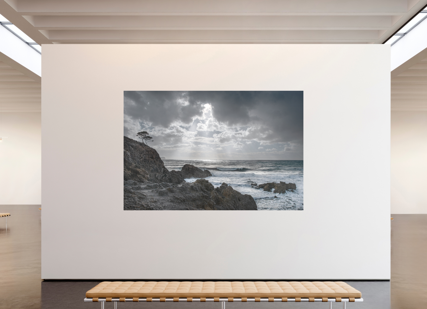 270 x 180 cm, Fine Art Pigmentdruck hinter Acrylglas (matt) Storm Coast 1 (Mallorca)